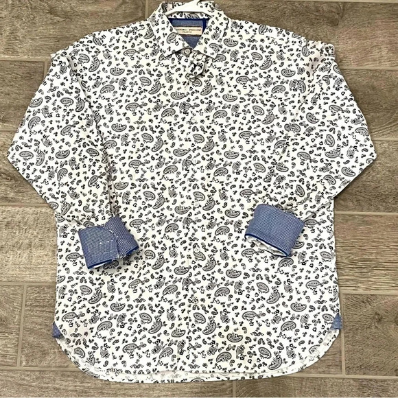 Luchiano Visconti Classic Men’s Button-Down (Blue/White) - Picture 1 of 10